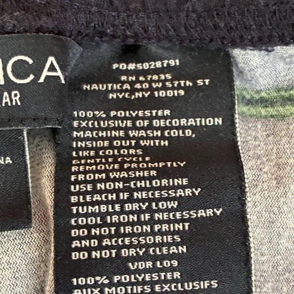 Nautica Flannel Pajama Pants Mens XL Navy Blue Red Green Plaid Pockets Lounge - Picture 6 of 10